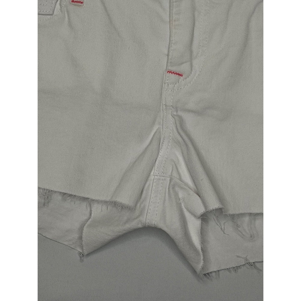 True Religion Joey Cut Off Shorts White Pink Stitch Low Rise Flap Pocket W29 NWT - Picture 4 of 16